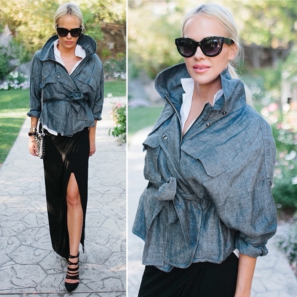 MARISSA WEBB Kayla Anorak Linen Chambray Utility Jacket - Picture 1 of 13